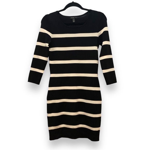Mango Dresses & Skirts - MANGO Suit Black and White Knit Bodycon Dress